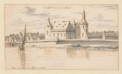 Widok na zamek Ravenstein, Brabancja Północna autorstwa Barend Klotz (attributed to)