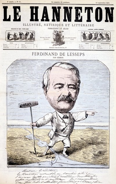 Ferdinand de Lesseps – autorstwa Gédéona, w „Le Hanneton” z dnia 12.09.1867 r. autorstwa Baril Gedeon