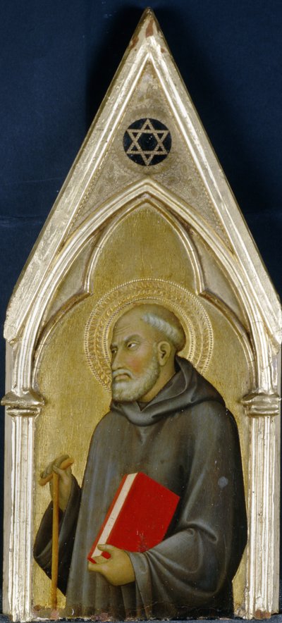 Święty, ok. 1340 (tempera na drewnie topoli) autorstwa Barna da Siena