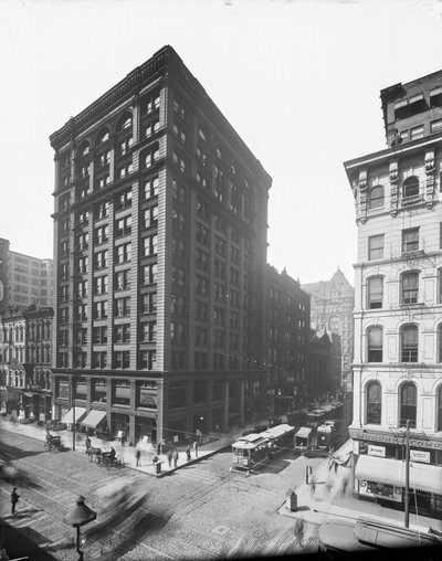 105 West Monroe Street, Chicago, Illinois, USA, ok. 1895 (zdjęcie czarno-białe) autorstwa Barnes and Crosby