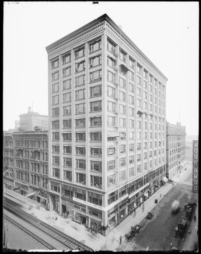 Powers Building, Chicago, Illinois, USA, ok. 1903 (zdjęcie czarno-białe) autorstwa Barnes and Crosby