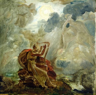 Osjan przywołuje duchy za pomocą harfy na brzegu rzeki Lory, ok. 1811 (zob. 146776) autorstwa Baron François Pascal Simon Gérard