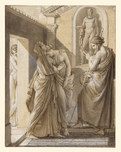 Ojciec Psyche konsultujący się z wyrocznią Apolla autorstwa Baron François Pascal Simon Gérard