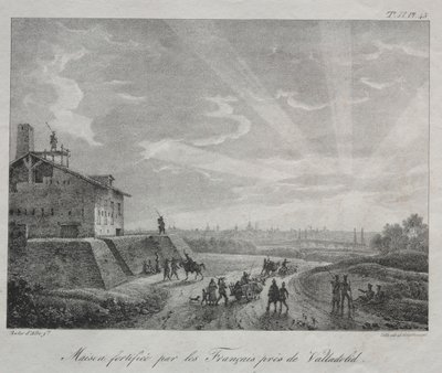 Kampania hiszpańska: budynek ufortyfikowany przez Francuzów w pobliżu Valladolid autorstwa Baron Louis Albert Guillain Bacler d
