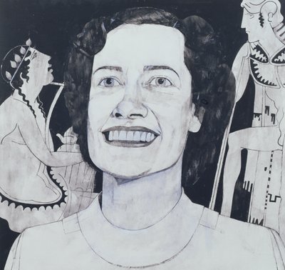 Portret Joan Sutherland, ilustracja do The Sunday Times, lata 70. (na pokładzie gwasz) autorstwa Barry Fantoni