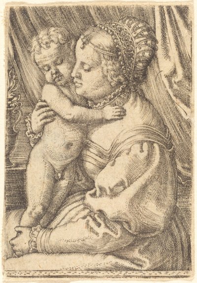 Madonna z wazonem na kwiaty autorstwa Barthel Beham
