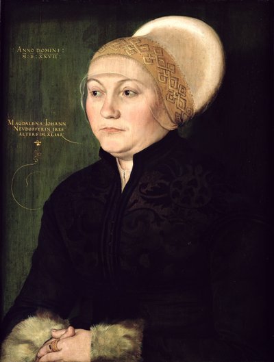 Portret Magdaleny Neudorffer (1487-ok.1544) 1527 autorstwa Barthel Beham