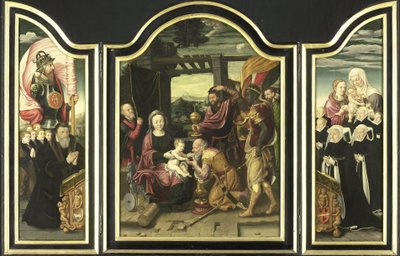 Tryptyk z adoracją Trzech Króli autorstwa Bartholomäus Bruyn (I) (manner of)