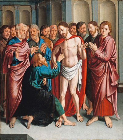 Niedowierzanie św. Tomasza autorstwa Bartholomaeus Bruyn