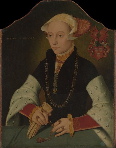 Portret kobiety z rodziny Slosgin z Kolonii, 1557. autorstwa Bartholomaeus Bruyn the Younger