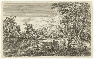 Krajobraz z mężczyzną i chłopcem autorstwa Bartholomäus Ignaz Weiss (attributed to)