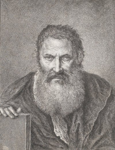 Portret brodatego mężczyzny trzymającego książkę, ca. 1750-1815. autorstwa Bartholomaeus Ignaz Weiss