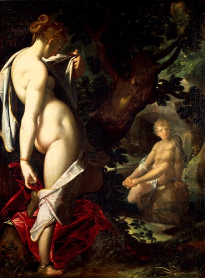 Hermafrodyta i Salamaka – Bartholomaeus Spranger (1546-1611) autorstwa Bartholomaeus Spranger