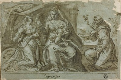 Madonna z Dzieciątkiem ze świętymi Katarzyną i Dominikiem autorstwa Bartholomaeus Spranger