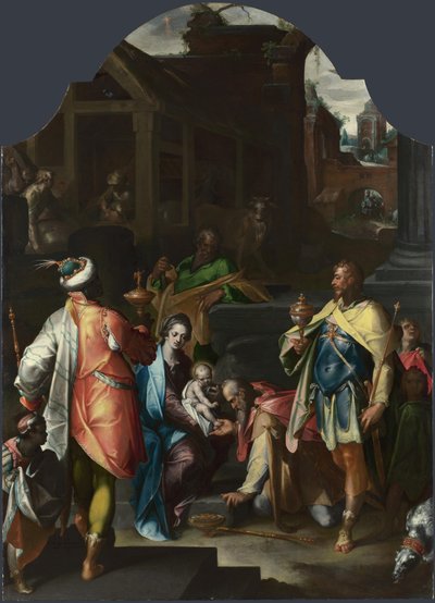 Adoracja Królów, ok. 1595 autorstwa Bartholomaeus Spranger