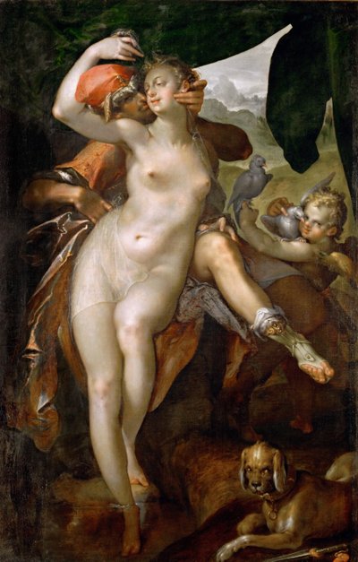 Wenus i Adonis, ok. 1595-1597 autorstwa Bartholomaeus Spranger