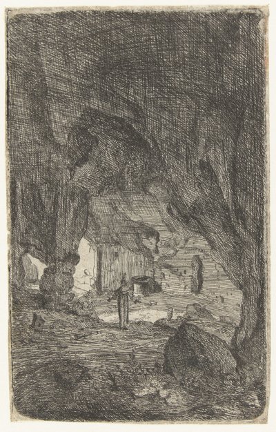 Wnętrze jaskini Jaskinia w Valmontane. Ruiny rzymskie (tytuł serii) Verscheyden wszedł do zrujnowanego budynku Soo as buyten Romen (tytuł serii) autorstwa Bartholomeus Breenbergh