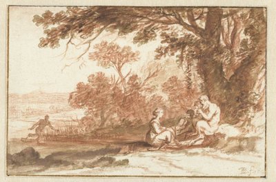 Krajobraz z nimfą Korsyka i satyr autorstwa Bartholomeus Breenbergh