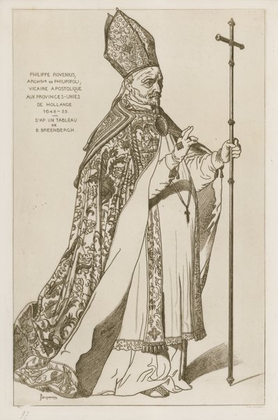 Philippe Rovenius, arcybiskup Philipopoli, wikariusz apostolski do zjednoczonych prowincji Holandii, 1648-55. Według obrazu B Breenbergh autorstwa Bartholomeus Breenbergh