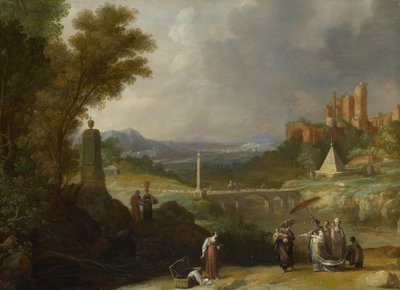 Znalezienie Dzieciątka Mojżesza przez Córkę Faraonów, 1636 autorstwa Bartholomeus Breenbergh