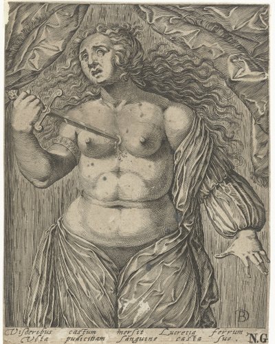 Samobójstwo Lukrecji autorstwa Bartholomeus Willemsz. Dolendo
