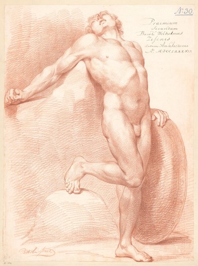 Stojący akt męski, widziany z przodu autorstwa Bartholomeus Ziesenis