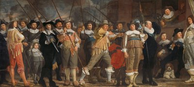 Kompania Milicji Okręgu VIII pod dowództwem kpt. Roelofa Bickera Oficerowie i inni Gwardia Obywatelska Okręgu VIII w Amsterdamie pod dowództwem kpt. Roelofa Bickera i porucznika Jana Michielsza Blaeuwa autorstwa Bartholomeus van der Helst