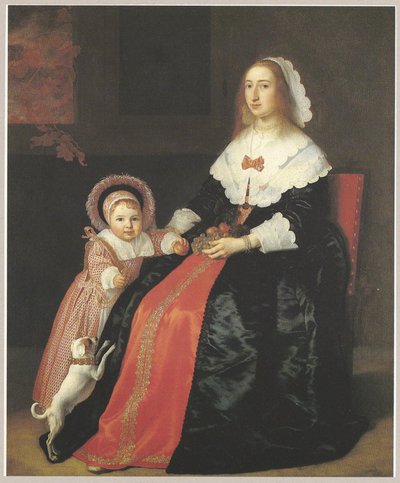 Portret kobiety z dzieckiem, prawdopodobnie Margaretha Cloeck (1617-1680) i Pieter Hulft (1643-1694) autorstwa Bartholomeus van der Helst