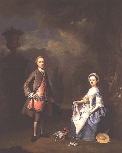 Edward Harley, 4. hrabia Oksfordu, i jego siostra Sarah, c.1737 autorstwa Bartholomew Dandrige