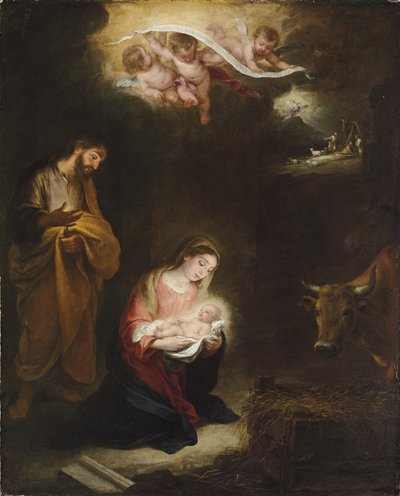 Narodzenia Pańskiego ze Zwiastowaniem Pasterzom Zaświatowym autorstwa Bartolomé Esteban Murillo