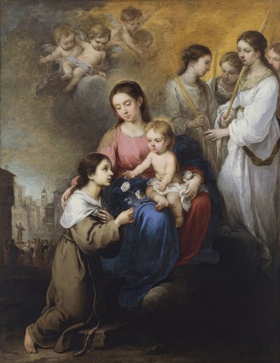 Dziewica z Dzieciątkiem ze Świętą Różą z Viterbo autorstwa Bartolomé Esteban Murillo