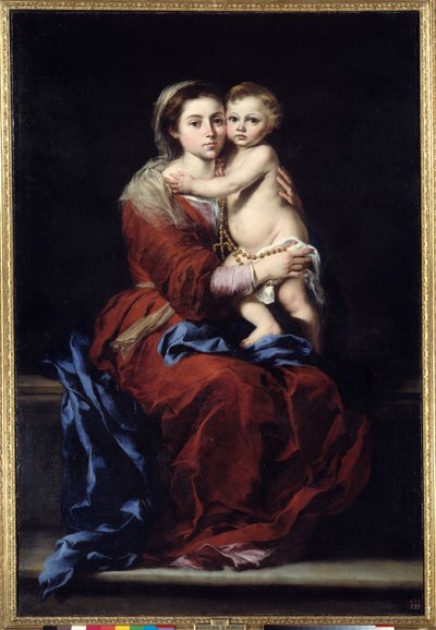Dziewica różańca. Madonna ma dziecko. Obraz Bartolome