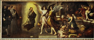 La cuisine des Anges - kuchnia aniołów. Jedna z ... autorstwa Bartolome Esteban (school of) Murillo
