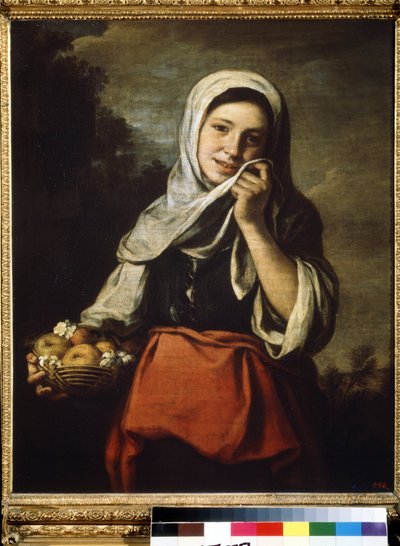 Dziewczyna Sprzedaje Owoc. Obraz Bartolome Estebana Murillo (1617-1682) autorstwa Bartolomé Esteban Murillo