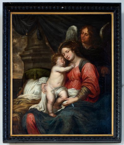 Kościół parafialny (Parochiekerk Sint-Andreas, Beerlegem). Obraz. Matka Boża z Dzieciątkiem. Bartolomé Murillo (?). autorstwa Bartolomé Esteban Murillo