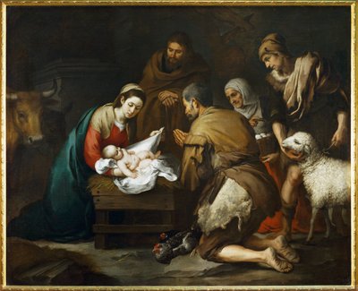 Adoracja pasterzy ... (obraz na płótnie) autorstwa Bartolomé Esteban Murillo