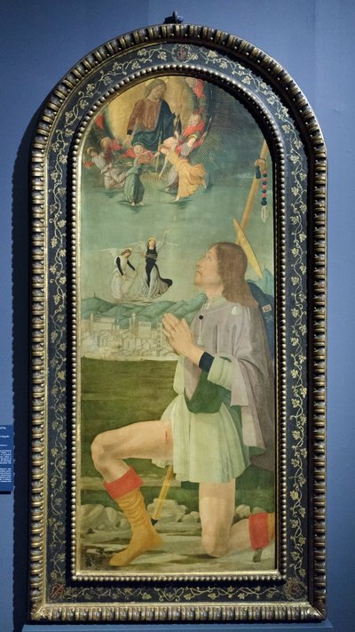 Święty Roch wypędzający zarazę z Arezzo, ok. 1479-80 (tempera na panelu) autorstwa Bartolomeo (attr. to) Della Gatta
