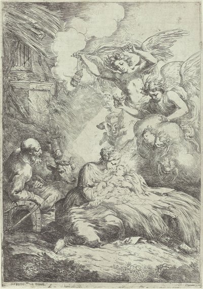Szopka z Aniołami autorstwa Bartolomeo Biscaino