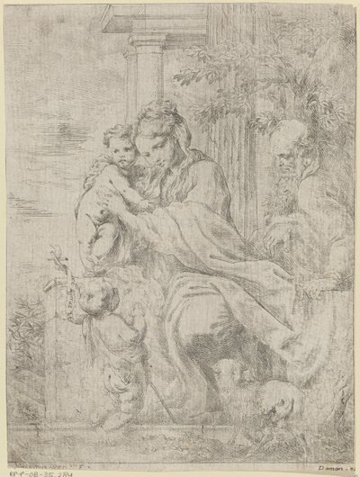 Święta Rodzina z młodym Janem Chrzcicielem autorstwa Bartolomeo Biscaino