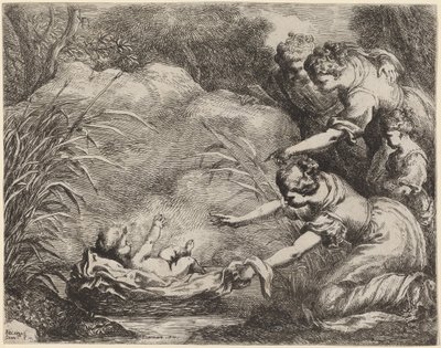 Znalezienie Mojżesza. autorstwa Bartolomeo Biscaino