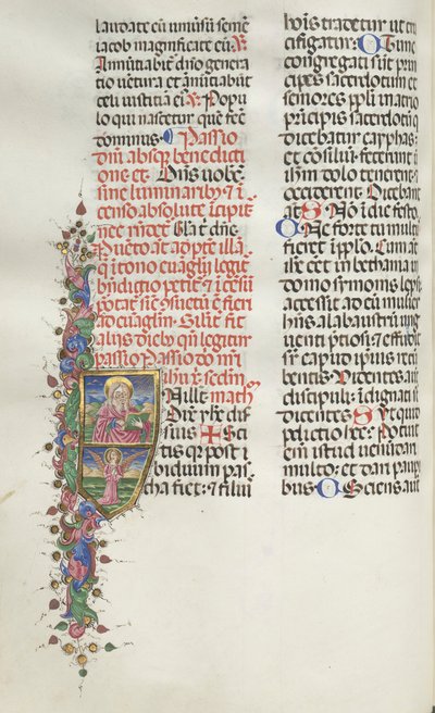 Mszał: Fl. 116: Św. Mateusz z Aniołem, 1469. autorstwa Bartolomeo Caporali