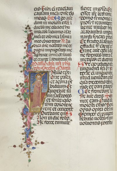 Mszał: Fl. 124v: Chrystus trzymający krzyż, 1469. autorstwa Bartolomeo Caporali