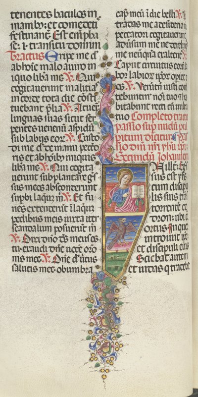 Mszał: Fl. 141v: Święty Jan z Orłem, 1469. autorstwa Bartolomeo Caporali