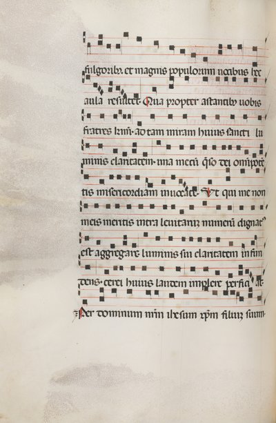 Mszał: Fl. 153v: Muzyka dla Exultet, 1469 autorstwa Bartolomeo Caporali