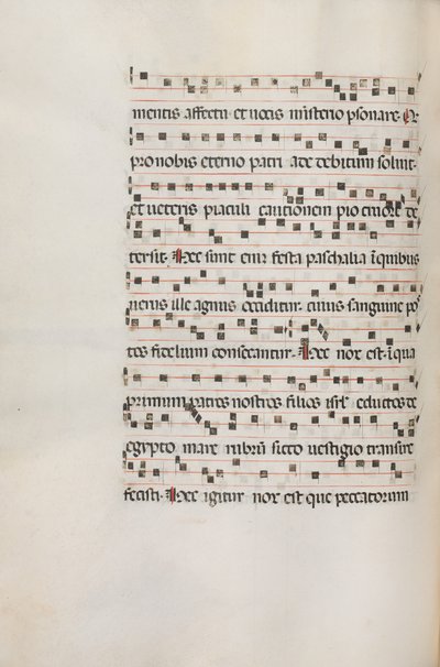 Mszał: Fl. 154v: Muzyka dla Exultet, 1469 autorstwa Bartolomeo Caporali