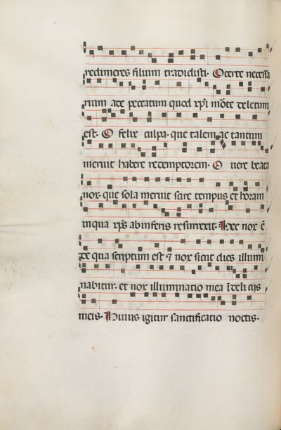 Mszał: Fl. 155v: Muzyka dla Exultet, 1469 autorstwa Bartolomeo Caporali