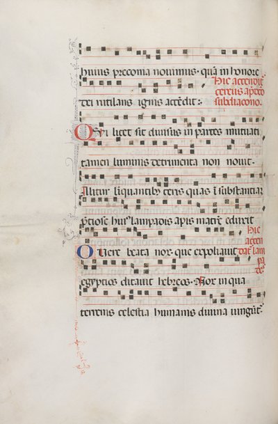 Mszał: Fl. 156v: Muzyka dla Exultet, 1469 autorstwa Bartolomeo Caporali