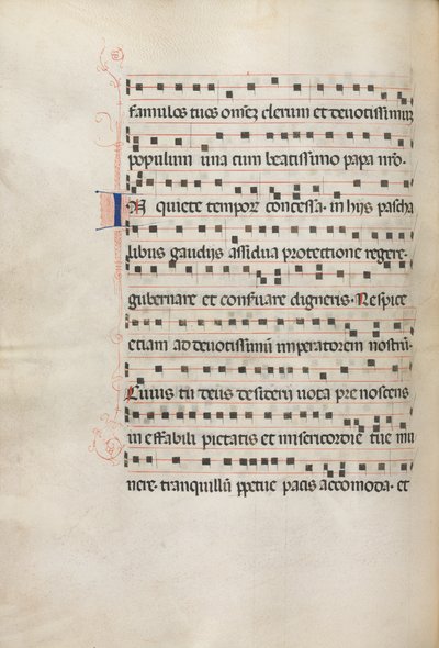 Mszał: Fl. 157v: Muzyka dla Exultet, 1469 autorstwa Bartolomeo Caporali