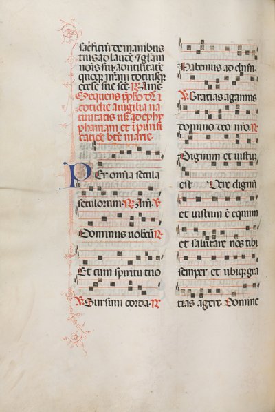 Mszał: Fl. 176v: Muzyka do różnych modlitw zwyczajnych, 1469. autorstwa Bartolomeo Caporali