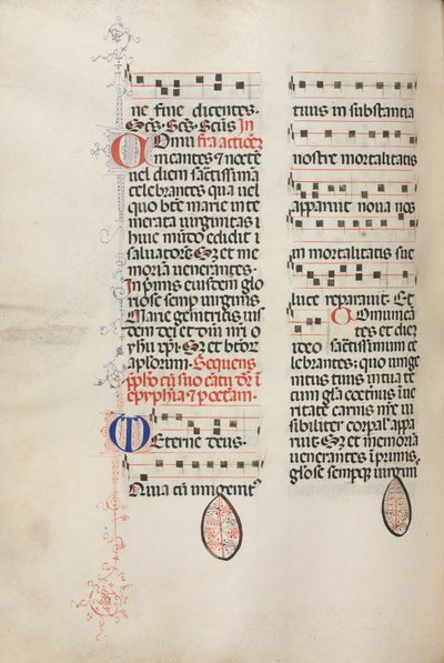 Mszał: Fl. 177v: Muzyka do różnych modlitw zwyczajnych, 1469. autorstwa Bartolomeo Caporali